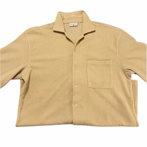 NAMICA Beige Waffle Knit Button-Up Shirt – Size‎ XL – 100% Cotton
